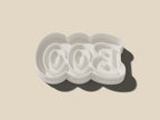 Schriftzug Boo – 3D-Modell des Ausstechers
